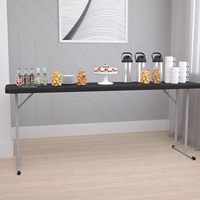 Table pliante rectangulaire en plastique de 183 cm, légère et portable, idéale pour les réceptions de mariage et les événements buffet