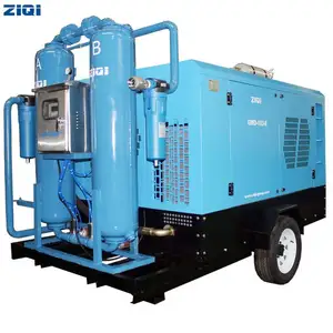 Top bán của làm mát không khí 110Kw ziqi thương hiệu vít không khí cuối bền yuchai thương hiệu động cơ diesel Máy nén khí với giai đoạn duy nhất