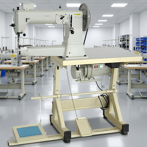 Máquina de coser industrial de brazo largo con cama cilíndrica, triple arrastre y pie de arrastre para cuero, lona, cincha y tapicería - Product Image 3