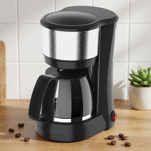 Cafetera de Goteo Negra de 12 Tazas, Jarra de Acero Inoxidable, Diseño Anti-Goteo para Uso en el Hogar y la Oficina - Product Image 1