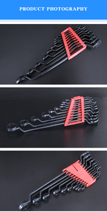 10pcs Haute teneur En Carbone En Acier Double Fin En Plastique Clip Clé 8pcs Outil De Réparation De Voiture Offset Anneau Clé Ensemble Avec Cadre - Product Image 4