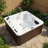 Jacuzzi extérieur pour 8 personnes avec panneau de commande, tapis à bulles, pompe et couverture
