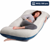 Haute qualité Oeko Tex personnalisé velours couverture 55 pouces en forme de U plein corps oreiller femmes grossesse maternité oreillers Unique