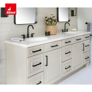 Meuble-lavabo <span class=keywords><strong>de</strong></span> salle <span class=keywords><strong>de</strong></span> bain classique en bois massif d'érable, teinté et peint, avec double vasque sous plan - Product Image 5