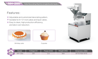 Machine à décorer les gâteaux automatique certifiée CE, machine à glaçage pour cupcakes et gâteaux d'anniversaire, avec options de têtes simples ou doubles