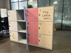 ตู้เก็บของเหล็กแบบกำหนดเองจากโรงงาน 12 ประตู สำหรับใส่กระเป๋านักเรียน ตู้ล็อกเกอร์โลหะสำหรับโรงเรียน ตู้โลหะสำนักงาน ครึ่งสูง สำหรับโฮมออฟฟิศ - Product Image 3