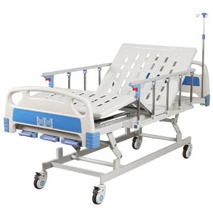 Directo de fábrica, descuento extragrande, tres funciones, UCI, elevación de pacientes, camilla de Hospital, manijas basculantes manuales, cama de cuidado en el hogar - Product Image 2