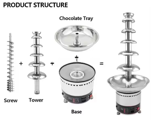 Fontaine à <span class=keywords><strong>chocolat</strong></span> en acier inoxydable à 7 niveaux |   Grande <span class=keywords><strong>machine</strong></span> à <span class=keywords><strong>chocolat</strong></span> en cascade pour fêtes, banquets et célébrations - Product Image 4