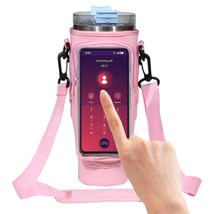 Custom Sublimation Logo Insulated Hot Water <strong>Bottle</strong> <strong>Cooler</strong> Sleeve Cover Carrier <strong>Bag</strong> With Mobile Phone <strong>Bag</strong> - Product Image 6