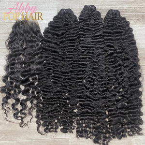 Envío de la gota Cabello indio crudo Extensiones de cabello humano sin procesar Paquetes de cabello <span class=keywords><strong>rizado</strong></span> birmano crudo Peluca Salón - Product Image 4