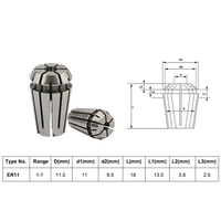 Collet ER11 HYCNC pour broche de routeur CNC et outil de maintien pour machine de fraisage
