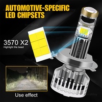 Lampu Depan LED Mini Y9 PRO H4 60w 6000lm Dengan Lensa Proyektor Lampu Mobil LED Lampu LED Canbus H4 Lampu LED Bohlam H4
