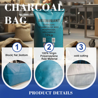 Sac tissé en PP laminé BOPP haute résistance de 12 kg |   Sac à charbon recyclable imprimé flexo multicolore, emballage personnalisé pour barbecue