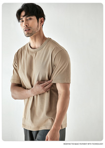 Camiseta de Manga Corta para Hombre, Informal, para Oficina o Casa, de Algodón de Buena Calidad, 40s, 210GSM, Color Azul Klein - Product Image 4