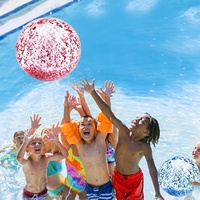 Ballon de plage gonflable en PVC avec logo personnalisé, couleurs personnalisées, paillettes, sequins, pour événements aquatiques, vente en gros