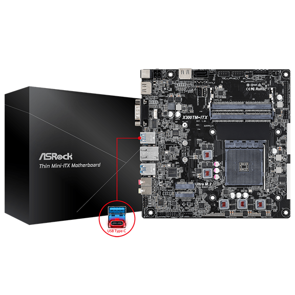 Computer Motherboard ASRock X300TM-ITX Motherboard Thin Mini ITX  AM4 Socket All in One PC