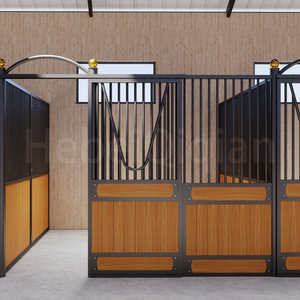 Australien 12x12 Farm Reiten Metall Pferdes tälle Stall Zaun Panel Stahlrahmen Bambus Board Pferdes tall mit Schiebetüren - Product Image 3