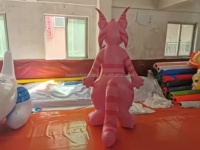 Poupée gonflable de chat de bande dessinée rose de PVC de BeiLe, mascotte gonflable d'équipement publicitaire