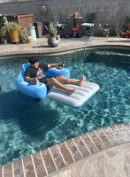 Chaise longue gonflable motorisée pour piscine, flotteur électrique avec porte-gobelets, radeau en PVC pour adultes, piscine