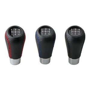 Car Gear <b>Shift</b> <b>Knob</b> Leather 5 Speed Universal Red Blue Black Stitching Ergonomic - Product Image 4