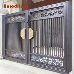 Porte coulissante en porte-à-faux en aluminium Maison moderne Conception de double porte d'entrée Villa Conceptions de porte battante en aluminium - Product Image 5