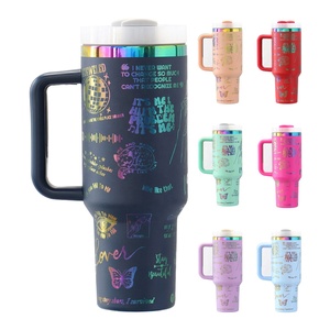 Custom Stainless Steel Gold Copper Rainbow Plated Laser Press Engraved 40oz Vacuum Double Walled Travel Tumbler 6-12hr <b>Thermal</b> - Product Image 1