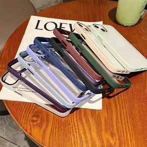 เคสโทรศัพท์สำหรับ iPhone 17 Pro Max สีพื้นเรียบง่าย ร่องโลหะ โปร่งใส ป้องกันการกระแทก ครอบคลุมทั้งตัวเครื่อง - Product Image 1