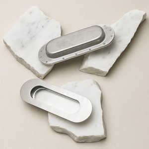 Recessed <strong>Door</strong> Finger Pull Handle Oval Flush Mount Stainless Steel Cabinet <strong>Door</strong> Pull Kitchen Dresser Drawer Wardrobe Hotel Use - Product Image 1