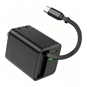 Multi function charger GaN AC Wall Mounted Travel Charger with <b>USB</b> A <b>USB</b> C PD ports and EU US US UK <b>plugs</b> 40W 65W - Product Image 4