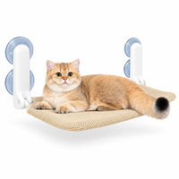 Hamac pour chat en tissu le plus vendu, sans installation requise, ventouses, pliable, lavable ; lit respirant pour animaux de compagnie toute l'année pour chats
