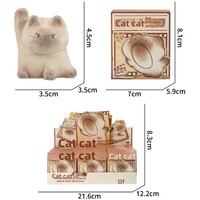 Vente en gros : Boîte mystère de figurines Meme chat siamois en résine floquée, style velours duveteux, Kawaii, mignonnes, pour décoration de bureau, objet de collection et cadeau