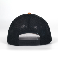 Logotipo de bordado personalizado y logotipo de bordado 3D Gorra de camionero de malla naranja y negra