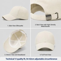 Casquette de baseball en coton personnalisable avec logo, 6 panneaux, OEM ODM, streetwear, réglable, chapeau de sport, faible MOQ, vente en gros, directement de l'usine