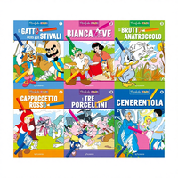 Edicart Style - Libro de Bolsillo con Encuadernación Cosida, Papel Offset, Cuentos de Hadas Clásicos para Colorear, Lecturas Tempranas Coloridas para Niños, 6 Artículos, 16