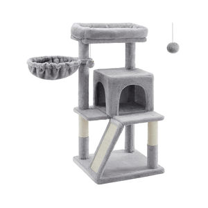Multi-livello condominio per gatti tiragraffi e rampa piccola torre per gatti con pesce persico allargato per grandi gattini gatto albero - Product Image 1