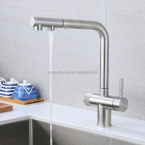 <strong>Commercial</strong> Single-Hole Pull Out <strong>Faucet</strong> with Dual Handles Filter Spout for Hot/Cold/Pure Water in Restaurant Kitchens - Product Image 6