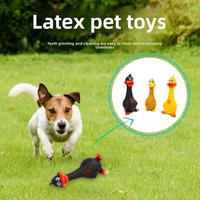 Juguete de Látex Resistente para Perros, Divertido Pollo de Pie y Pato de Boca Grande para Masticar, para Limpieza de Dientes y Juego Interactivo