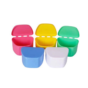 กล่องเก็บฟันปลอมแบบมีสีสัน, กล่องแช่ฟันปลอมแบบเต็มปาก, กล่องทำความสะอาดฟันสำหรับผู้สูงอายุ, กล่องเก็บรีเทนเนอร์ฟันปลอม - Product Image 1