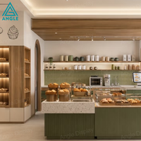 Vitrine de pâtisserie élégante en verre trempé avec éclairage LED, présentoir à pain robuste et écologique pour usage commercial