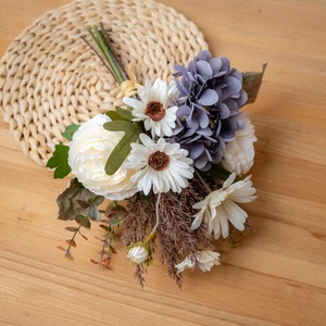 CallaFloral Ramo de Hortensias Artificiales Blanco y Morado de Plástico para Decoración del Hogar y Bodas CF01363 - Product Image 2