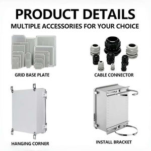 Boîtier électrique et de vidéosurveillance extérieur <span class=keywords><strong>ANTIER</strong></span>, boîte en plastique ABS étanche avec façade transparente et loquets - Product Image 4