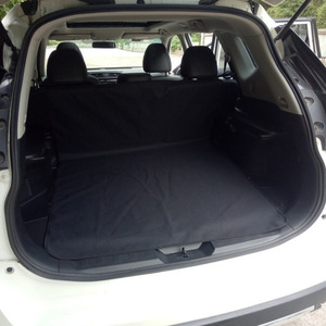 Tapis de coffre de voiture pour animaux de compagnie, imperméable, noir avec garniture orange, taille rectangulaire 110x140, pour chiens et chats, protection des sièges arrière - Product Image 2