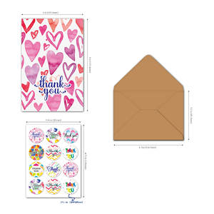 Factory Supply <b>Thanks</b> <b>Card</b> Set with 8 <b>Pack</b> Kraft Paper Envelope Packing and Stickers - Product Image 4