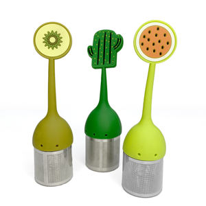 Kerstpromo Cadeau Roestvrijstalen Thee-Infuser Zeef Met Siliconen Handvat Keukenaccessoires Metaal Materiaal - Product Image 2