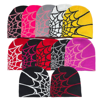 Bonnet d'hiver tricoté avec logo personnalisé Y2K Bonnet chaud araignée avec tête de mort pour hommes et femmes