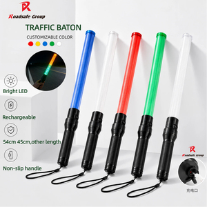 Bastone Luminoso LED Ricaricabile di Alta Qualità per Traffico, 54cm, Personalizzabile, con Batteria, Lampeggiante, Rosso e Blu - Product Image 2