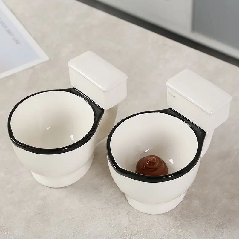 스푸핑 3D 모양 화장실 컵 크리 에이 티브 재미 세라믹 머그잔 커피 차 우유 아이스크림 머그잔 재미있는 선물