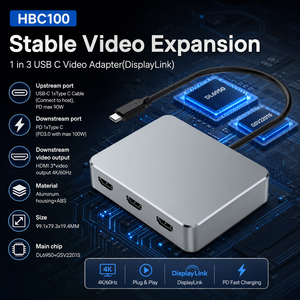 <span class=keywords><strong>Adaptateur</strong></span> DisplayLink <span class=keywords><strong>USB</strong></span> <span class=keywords><strong>C</strong></span> vers Triple <span class=keywords><strong>HDMI</strong></span> 4K 60Hz, 3 ports <span class=keywords><strong>HDMI</strong></span>, séparateur multi-écrans, convertisseur vidéo Type <span class=keywords><strong>C</strong></span> pour MacBook M1 M2 M3 - Product Image 5