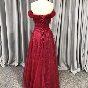 Jancember QX01 Elegant <strong>Red</strong> <strong>Sequins</strong> Off Shoulder Party Sweetheart Formal Gowns Evening Dresses - Product Image 5