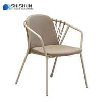 Ensemble de table à manger d'extérieur moderne en aluminium, mobilier de jardin imperméable pour hôtel, villa, cour